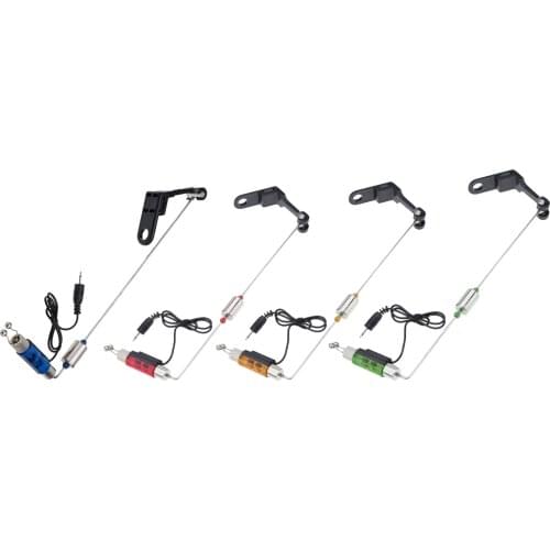 Carp Fishing Bite Swing LED Illuminated Indicator, Sensitive Fishing Bite Alarm Chain Hanger Tackles Accessories- 4 Colors