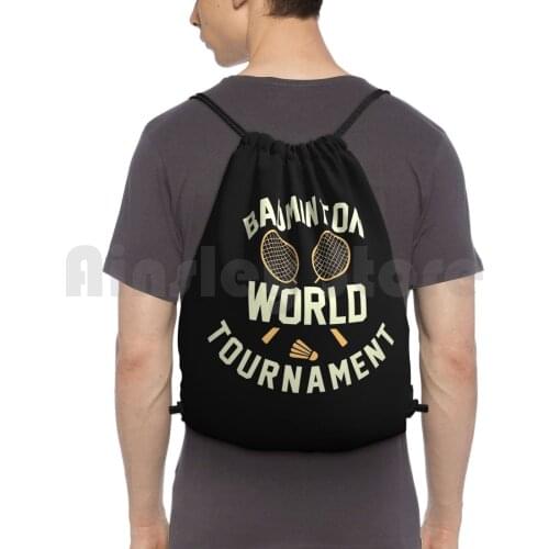 Badminton World Tournament Backpack Drawstring Bags Gym Bag Waterproof Badminton Sports Birdie Shuttle Raquet Sports