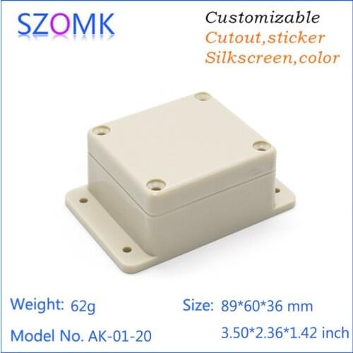 IP65 waterproof plastic enclosure electronics box 1 piece, 89*60*36mm customizable wall mount plastic case enclosure for pcb box