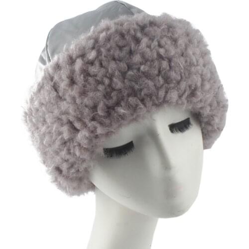 Faux Fur Knitted Hats For Women Men Skullcap Bonnet Winter Vintage Brimless Beanie Hat Fleece Inside Warm Skullies Beanies
