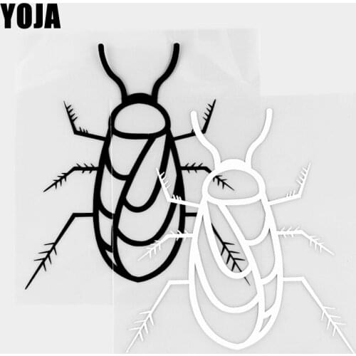 YOJA 10.5×11.4CM Small Cockroaches Cartoon Animals Vinyl Decal Car Stickers Black/Silver 19C-0393