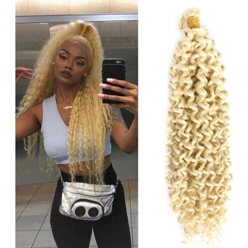 YunRong 14'' 100g/Piece Synthetic Hair Extensions Kinky Curly Gray Purple 613 Hair Weave Ombre Color High Temperature Fiber