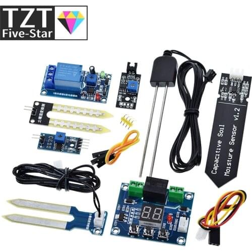 TZT Capacitive Soil Moisture Sensor Module / Soil Humidity Digital Display Relay Control Module Automatic Watering For Arduino