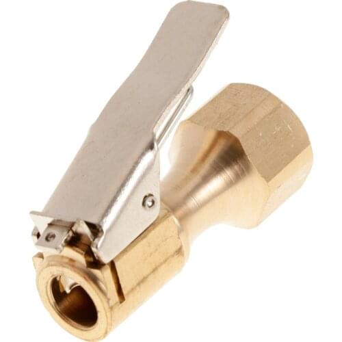 1/4inch Car Auto Brass Car Tire Inflator Female Air Chuck NPT Brass Lock-on Tire Inflator Female Air Chuck with Clip