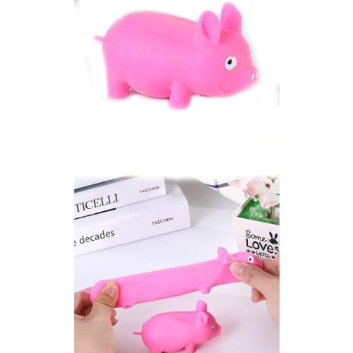 1Pcs Creative Sensory Pig Decompression Toy, Antistress Simple Squeeze Pull Pink Pig Toy for Stress Relief
