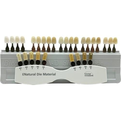 1Pcs Dental Porcelain Teeth Denture Teeh Color Shade Board Guide Ivoclar Vivadent ND1-9 Abutment 20/16Color