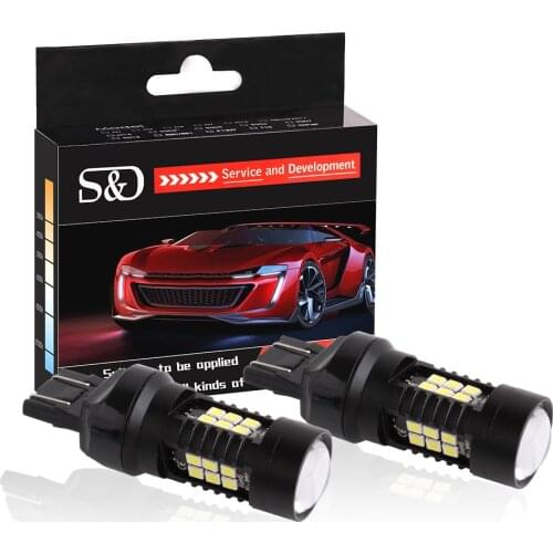 2pcs 1200Lm T20 W21W LED W21/5W LED 7440 7443 LED Bulb White Red Amber Car Brake Reverse Parking Light 12V Lamp Turn Signal