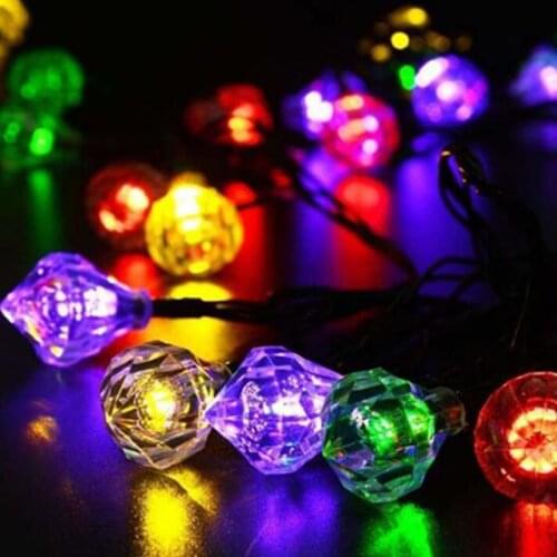 20 LED Solar Diamond String Lights Solar Powered Christmas Light for Home Garden Party Holiday Decorations garland fairy lights