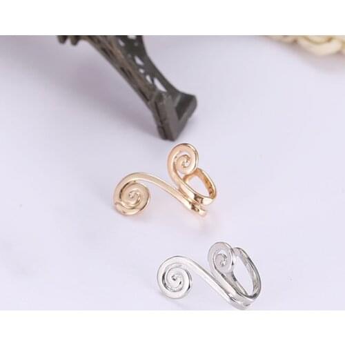 2021 Fashion Trend Body Jewelry Double Spiral Gold Tone Fake Nose Ring Silver Color Trendy Clip On Ear Cuff