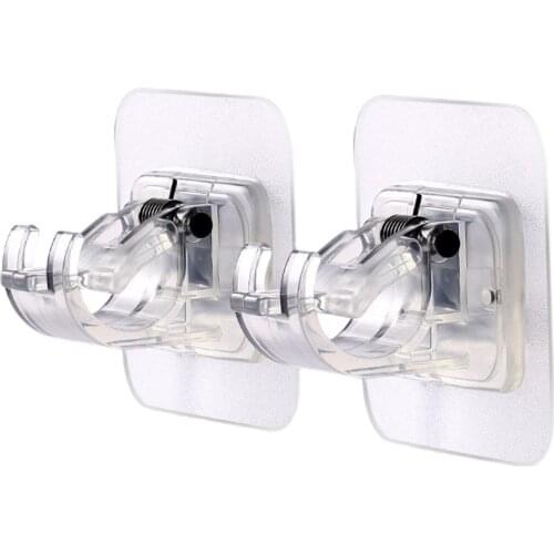 4pcs No Drill Curtain Rod Brackets, Adhesive Curtain Rod Holder, No Nail Hang Curtain Brackets, Drapery Hook Fixing Rod Holder