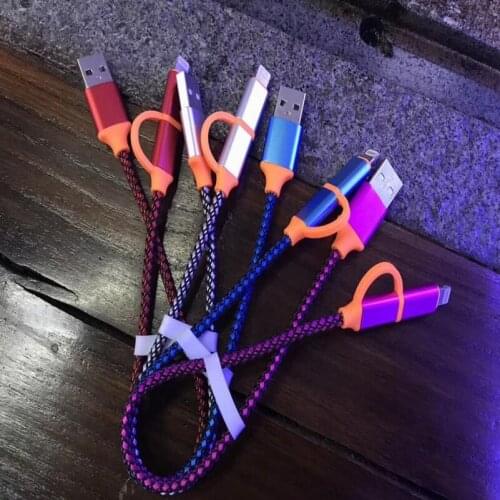 400pcs/lot short 2 in 1 Lightning to Micro USB Cable Data Charger Cable For iPhone 8 7 6S 6 Plus 5S 5 SE X