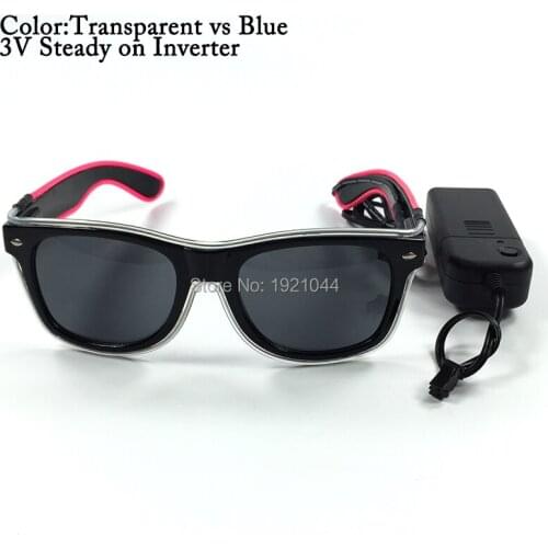 New Design 5 pieces Wholesale Glasses EL Wire Glasses Multicolor Blinking Glasses for Night Club Dance Party DIY Decor Supplies