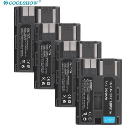 BP-511 BP-511A BP511 Camera Batteries For Canon EOS 5D 20D 30D 50D 10D D60 40D 300D G6 FV100 200 FV40 FV30 2000mah Battery