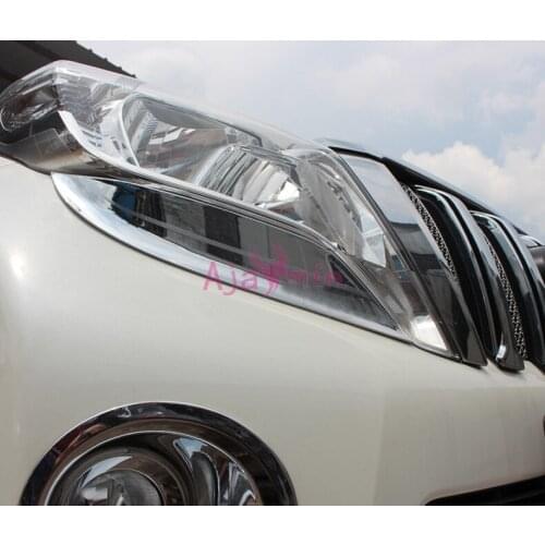 Accessories For Toyota Land Cruiser 150 Prado LC150 FJ150 2014-2017 Headlight Eyebrow Trim Lamp Cover Chrome Car Styling