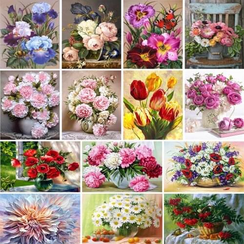 5D Diamond Painting Beautiful Flower Rhinestone Picture Cross Stitch Kit Full Diamond Embroidery Mosaic Gift DIY Home Decoration