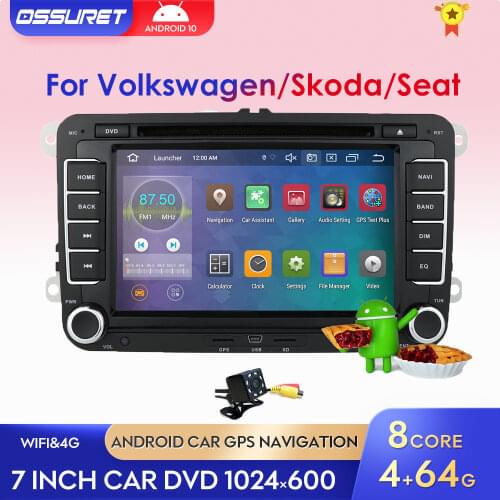 Octa Core Android10 Car Audio DVD Player Radio For VW Golf Polo JETTA PASSAT Tiguan SKODA OCTAVIA 2Din GPS DSP Navigation Stereo
