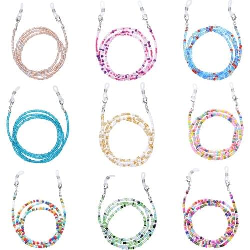 Bohemian Colored Mask Strap Beaded Glasses Chains Women Face Mask Lanyard Anti Slip Womens Neck Chain For Eyeglass Sunglasses