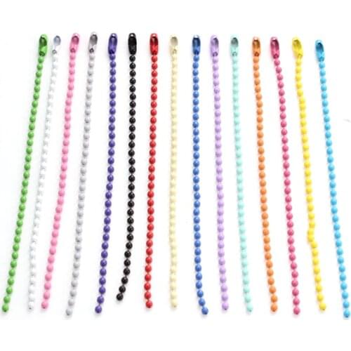 12cm/4.72inch) Chains 2.4mm Colorful Ball Bead Chains Fits KeyRing/Key Chain/Dolls/Label Hand Tag Connector DIY Jewelry Making