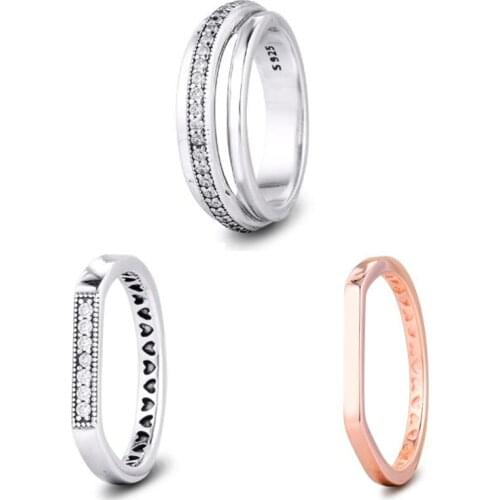 CKK Ring Triple Band Bar Stacking Rings for Women Men Anillos Mujer 925 sterling silver 925 Jewelry Wedding Aneis hombre