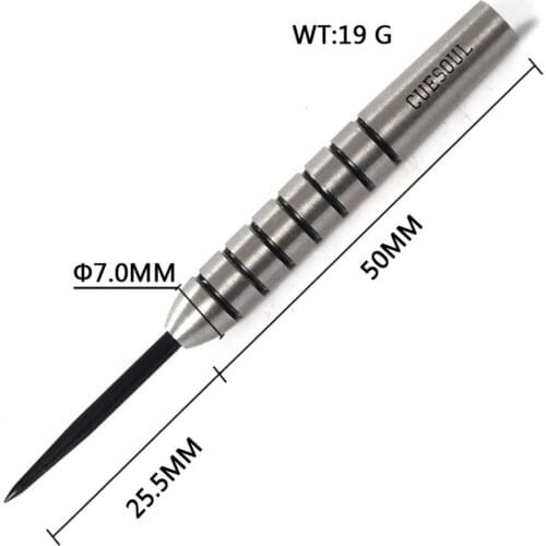 CUESOUL 19 Gram 90% Tungsten Steel Darts Barrels with Diameters 7mm