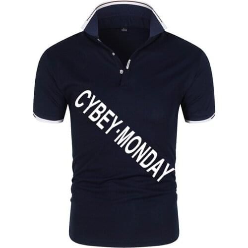 CYBEY-MONDAY Summer short Sleeve men fashion polo shirts casual Slim Solid color business mens polo shirts mens clothing
