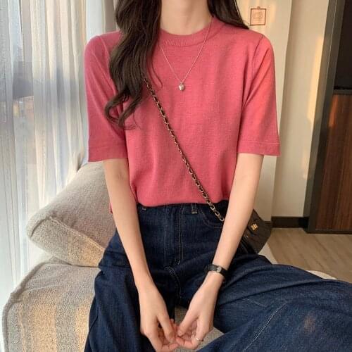 Cheap wholesale 2021 spring summer autumn new fashion casual woman t-shirt lady beautiful nice women Tops female Vy6613