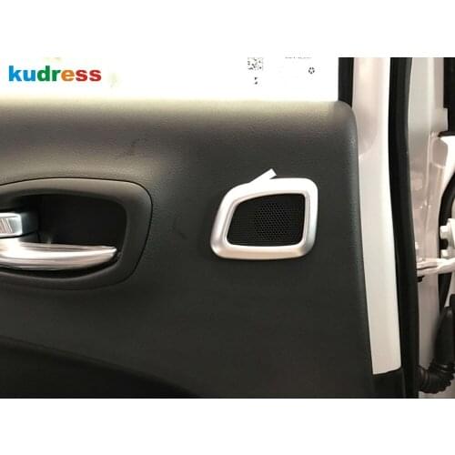 For Jeep Compass 2017 2018 2019 2020 2021 Carbon Fiber Rear Inner Door Speaker Cover Trim Loudspeaker Trims Car Accessories 2pcs