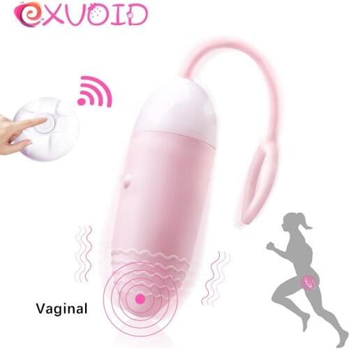 EXVOID Vaginal Balls Vibrator Eggs Vibrator Silicone Remote Control Rechargable Wireless Sex Toy for Woman Clitoris Stimulator
