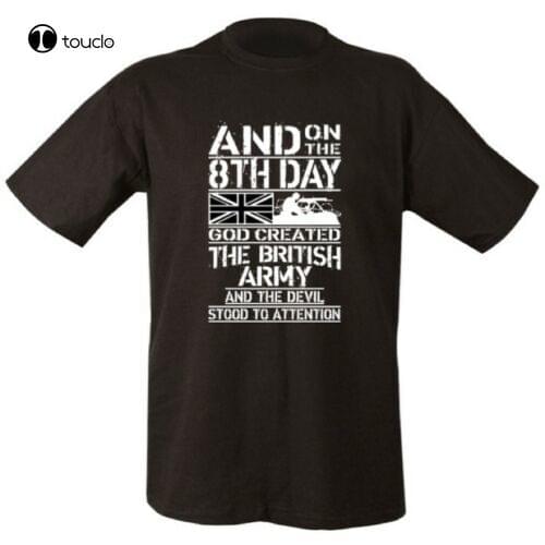 Military T-Shirt Mens S-3Xl On 8Th Day God Created The British Army Veteran