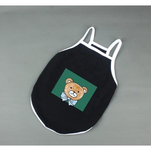 Bow Tie Bear Print Pet Dog Clothes for Small Dogs Cloting Chihuahua Summer Cotton Cool Sling Vest Dog Accessories PC1509