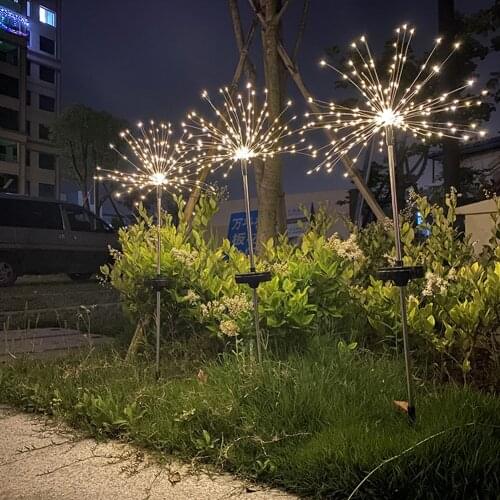 90/120/150 LEDs Solar Firework Lights Solar Energy Outdoor Garden Yard Dandelion Waterproof Flash Fairy Garland String Lamp