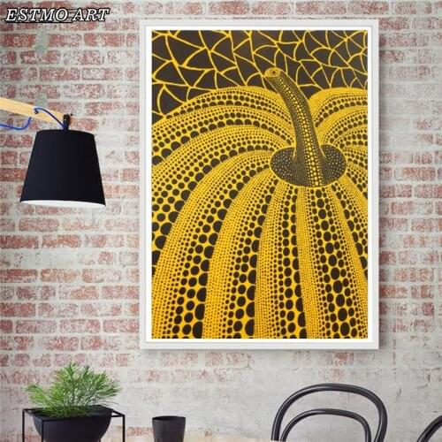 Canvas Painting Abstract Famous Painting Yayoi Kusama Yellow Pumpkin Cuadros Home Decor for Living Room Decoration Wall Pictures
