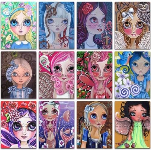 New Diamond painting Beautiful beauty lady flower girl DIY Full Square Drill embroidery Cross stitch Round mosaic Drawing 1136