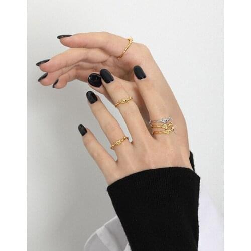 New Vine Pattern S925 Sterling Silver Ring Woman Jewelry 2021, Elegant Adjustable Finger Rings For Women Girl Friends Gifts