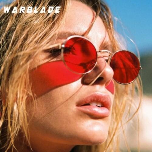 2018 New Oval Sunglasses gold black retro pink red sun glasses women mirror small round sunglasses mens flat lens vintage UV400