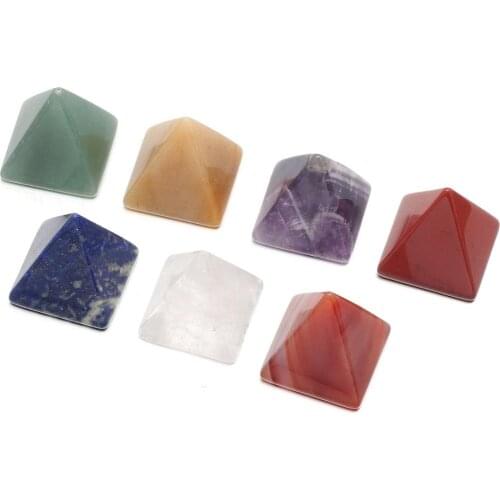 New Natural Agates Beads Trapezoid Stones Cone Shape for Making DIY Jewelry Accessories Size 25mm 7/Set
