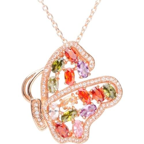Bettyue Charming Geometry Shape Necklace WIth Colorful Zirconia Jewelry For Female Fashion Statement Cute Decoration Party Gift