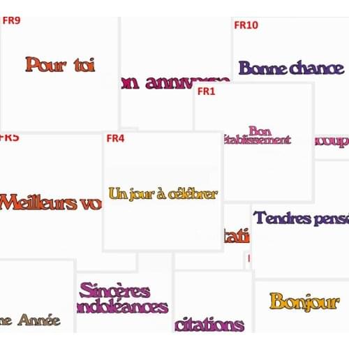 Basic French Words French Pour Toi Bon Rtablissement Greetings Metal Cutting Dies 2020 DIY Scrapbooking Craft Paper Cards