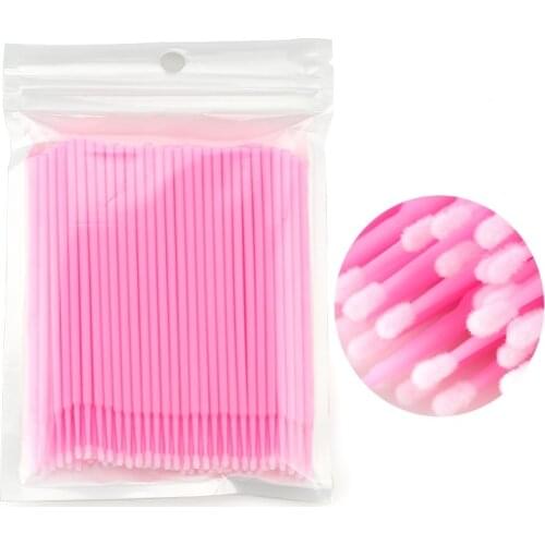 Plastic Eyelash Lash Extension Glue Applicator Apply Removal Cotton Swab Cotton Swab Makeup Clean Disposable Cotton Bar 100pcs