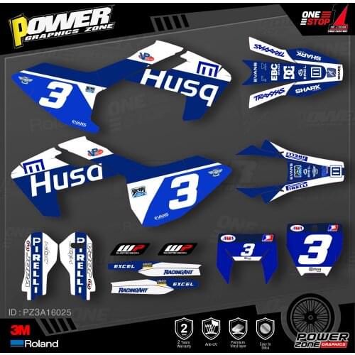 PowerZone Custom Team Graphics Decals 3M Stickers Kit For Husqvarna Sticker 2016-18 TC FC TX FX FS 2017-19 TE FE 125-450cc 25