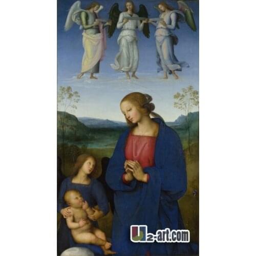 Canvas Prints (Pietro Perugino) home supplies corridor oil painting printed on canvas Religion-023 (20*36 inch)