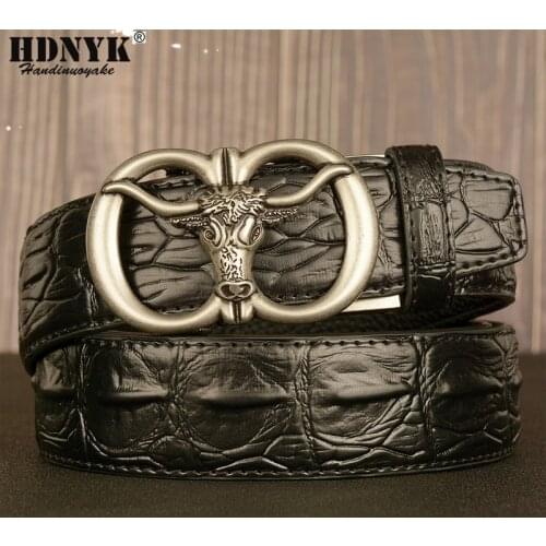 Factory Direct Animal Designer Belt for Men High Quality Leather Belts Male Fashion Retro Buckle Belt Men Strap