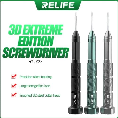 RELIFE RL-727 3D Extreme Edition Screwdriver Bit Imported S2 Steel Cutter Head Anti-Slip Precision Disassembly Phone Repair Tool