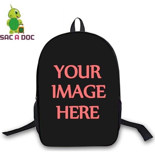 3d Printed Backpack Boys Girls School Bags for Teenager Students Can Customize Logo Image Shoulder Bags Travel Laptop Sac A Dos