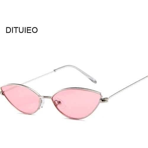 Retro Pink Cat Eye Sunglasses Women Luxury Brand Designer Metal Frame Circle Sun Glasses Female Fashion Clear Shades Oculos