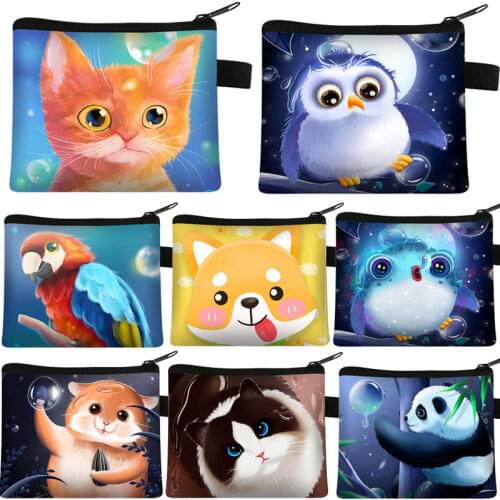 Lovely Parrot Frog Panda Coin Bag Small Animal Wallet Lady Purse Children Prize Package Bluetooth Earphone Bags Gift