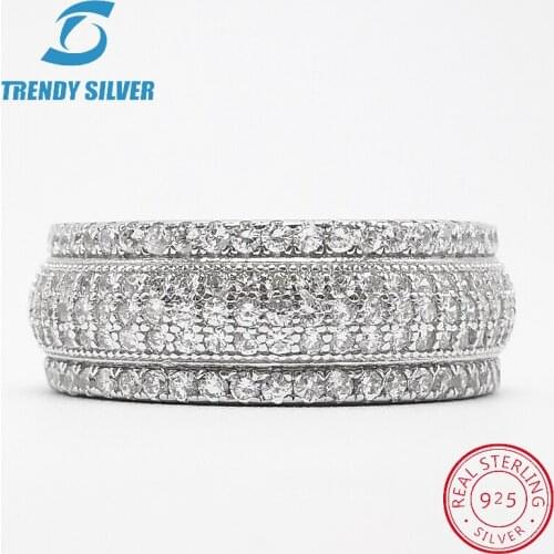 Vintage rings silver real 925 sterling jewelry for women rose gold with stone zircon solid elegant