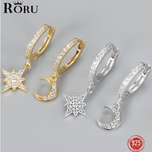 S925 Sterling SIlver Earrings Mini Bee Leopard Moon Map Hoop Earrings For Women Cute Butterfly Horse Animal Circle Earrings