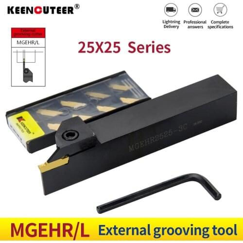 1PC MGEHR2525-1.5/2/2.5/3/4/5 Grooving Tool Holder MGMN Carbide Insert MGEHR Straight Shank External Turning Tool Lathe Bar