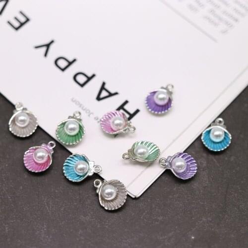10pcs/lot Enamel Shell Alloy Charm Pendants For Women Earring Jewelry Making Fit Bracelet & Necklace DIY Jewelry Findings